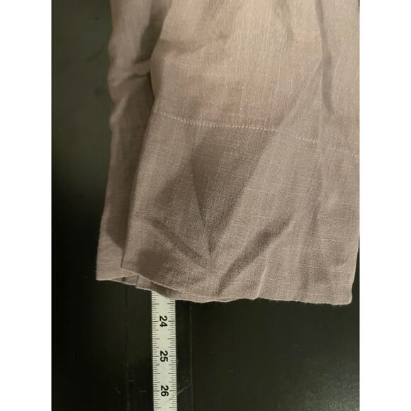 Womens Crop Pants Size Large Gray Wide Leg Pull On Relaxed Lagenlook Boho - Picture 8 of 10